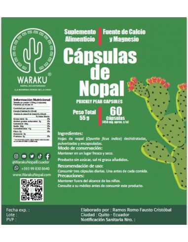 CAPSULAS NOPAL EN POLVO (Prickly pear...